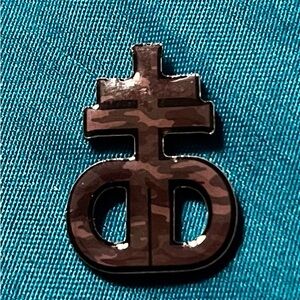 Dropdead enamel Camo Cross-Style Metal Pin badge 2012 vintage piece